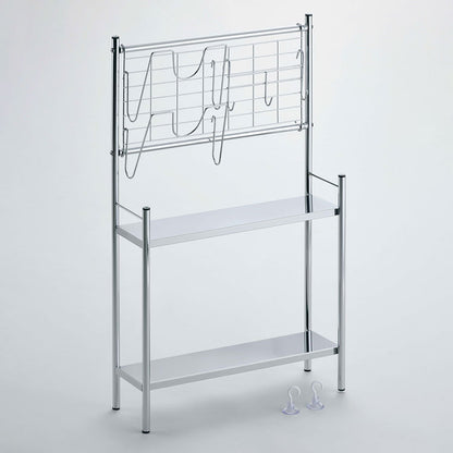 日本製 燕三条 コンロサイドラック 鍋蓋スタンド ネットパネル付き W40 コンロ横 すき間収納 隙間収納 棚付き 調味料ラック キッチンラック コンロラック スリム(代引不可)