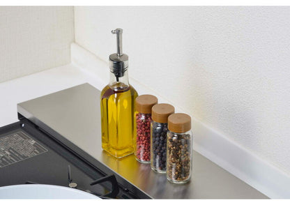 日本製 燕三条 頑丈フラット排気口カバー 耐荷重20kg 幅60cm用 ステンレス製 排気口 カバー コンロ奥ラック レンジガード コンロラック 油はねガード ロータイプ スリム フラット スマート キッチン(代引不可)