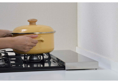 日本製 燕三条 頑丈フラット排気口カバー 耐荷重20kg 幅75cm用 ステンレス製 排気口 カバー コンロ奥ラック レンジガード コンロラック 油はねガード ロータイプ スリム フラット スマート キッチン(代引不可)