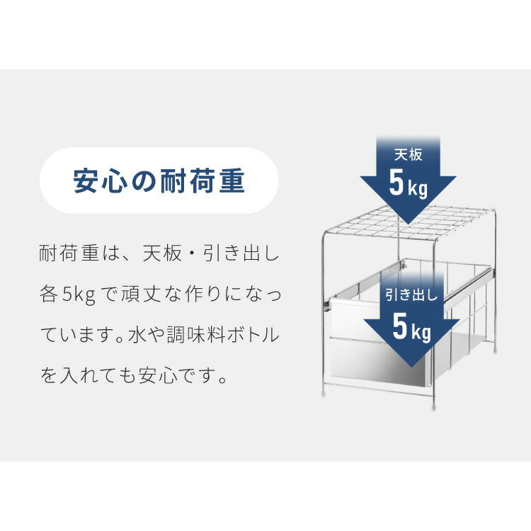 日本製 燕三条 シンク下 引出しラック 幅25 選べる2サイズ シンク下スムーズ引出ラック ステンレス製 シンク下収納バスケット ステンレス製 シンク下収納 スライド ラック 引出し おしゃれ(代引不可)