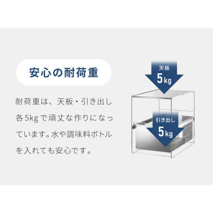 日本製 燕三条 シンク下 スムーズ引き出しラック 1段 幅28.6cm 頑丈 シンク下収納バスケット ステンレス製 シンク下収納 スライド ラック キッチン収納 引出し 隙間収納 すき間収納 おしゃれ(代引不可)
