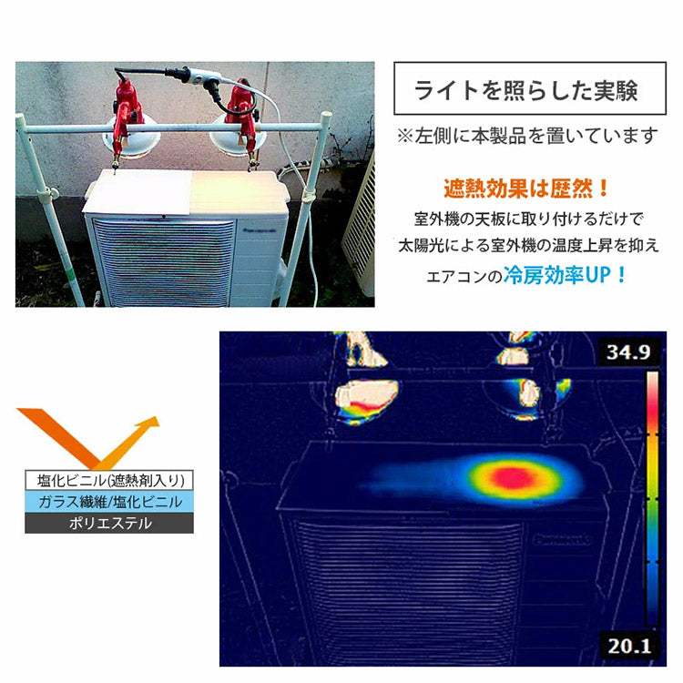 室外機カバー 2枚セット 4枚セット 6枚セット コンパクト 日除け 遮熱シート 遮熱 断熱 マグネット 日除け 直射日光 ガード 省エネ エアコン 節約 夏 猛暑 室外機シート 電気代節約 節電 省エネ 日本製