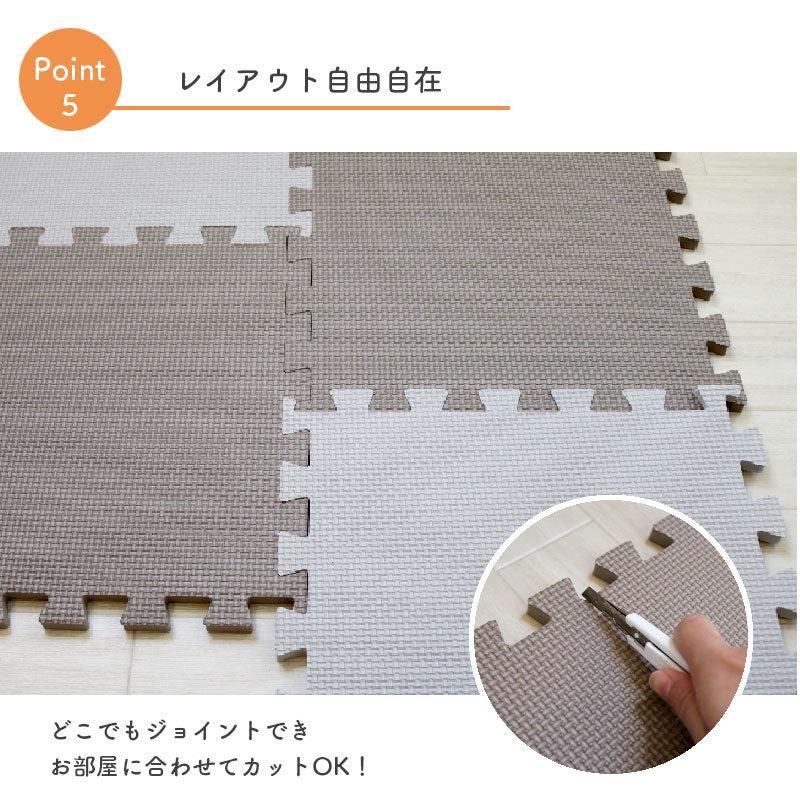 ジョイントマット 30cmx30cm 9枚セット どこでもジョイント 防水 防音対策 床 キズ防止 お手入れ簡単 クッション性 保温性 耐久性 パズルマット レイアウト自由 赤ちゃん ベビー