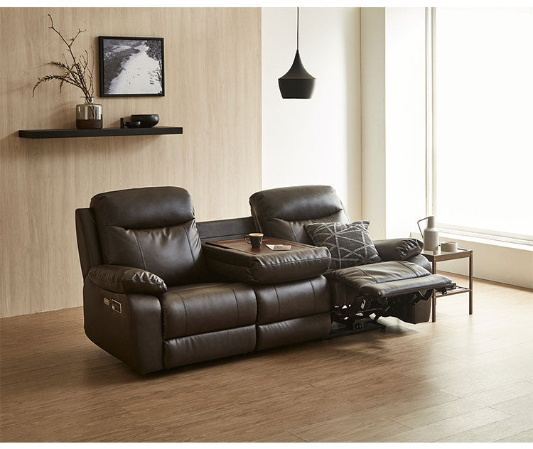 電動ソファ 3人掛け 幅202cm リクライニングソファ レザーファブリック スピーカー付き キャメル ブラウン おしゃれ リビング リビングソファ ファミリー リラックスチェア ソファ(代引不可)