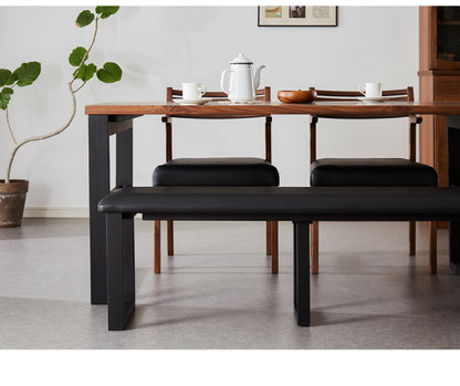 ダイニングテーブルセット ダイニング5点セット 6人掛け 200×85 ダイニングセット 無垢材 ベンチ スクエア脚 肘付き ダイニング チェア 天板30mm厚(代引不可)