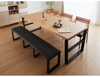 ダイニングベンチ 幅180 合皮 リビングベンチ PVC 木製 クッション 椅子 食卓 イス いす おしゃれ 省スペース(代引不可)