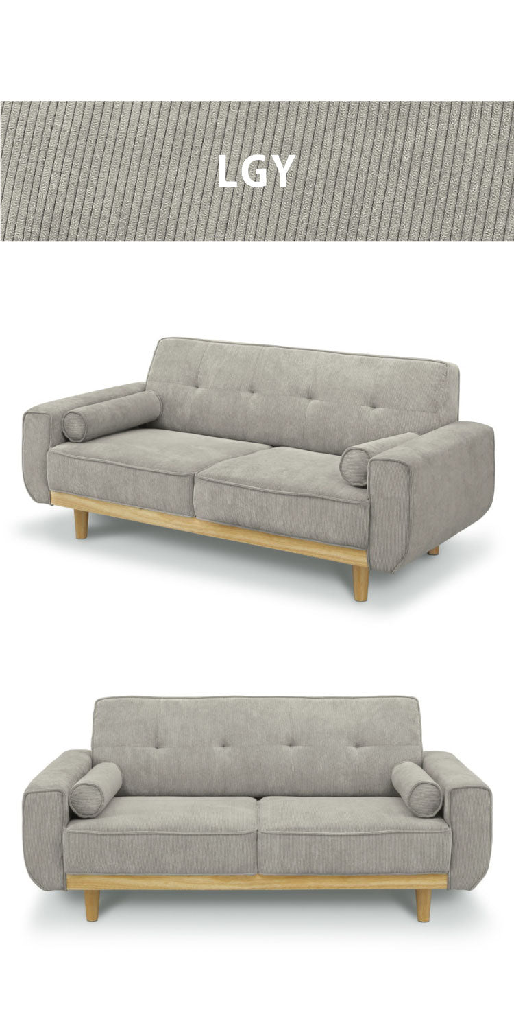 ソファ 2.5人掛け 幅160cm 円柱型クッション付き 肘あり 肘置きコーデュロイ おしゃれ 北欧 ローソファ 木目 脚 フロアソファ リビングソファー ソファー 新生活 2人掛け 3人掛け(代引不可)