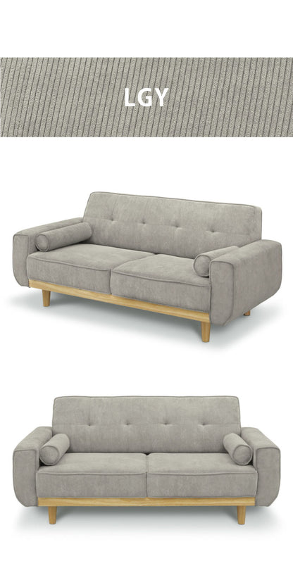 ソファ 2.5人掛け 幅160cm 円柱型クッション付き 肘あり 肘置きコーデュロイ おしゃれ 北欧 ローソファ 木目 脚 フロアソファ リビングソファー ソファー 新生活 2人掛け 3人掛け(代引不可)