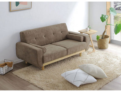 ソファ 2.5人掛け 幅160cm 円柱型クッション付き 肘あり 肘置きコーデュロイ おしゃれ 北欧 ローソファ 木目 脚 フロアソファ リビングソファー ソファー 新生活 2人掛け 3人掛け(代引不可)