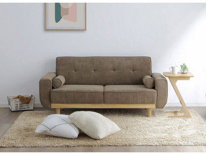 ソファ 2.5人掛け 幅160cm 円柱型クッション付き 肘あり 肘置きコーデュロイ おしゃれ 北欧 ローソファ 木目 脚 フロアソファ リビングソファー ソファー 新生活 2人掛け 3人掛け(代引不可)