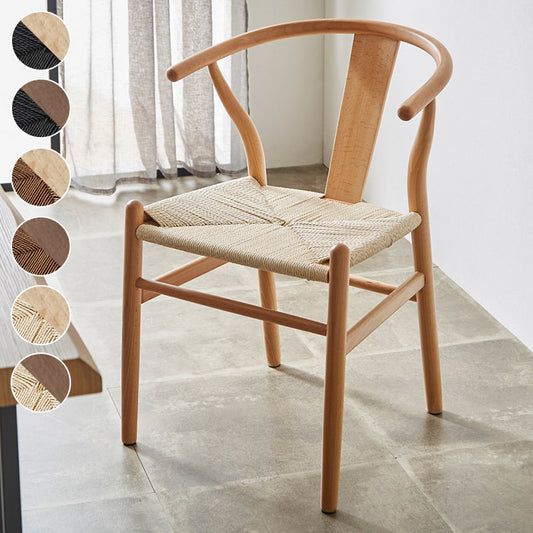 ダイニング チェア 木製 ウッド ダイニングチェア デスクチェア ペーパーコードチェア リプロダクト 北欧 おしゃれ オーク材 天然木 ペーパーコード ブラック ブラウン ナチュラル グレージュ ブラウン座面 チェアー ウッドチェア(代引不可)