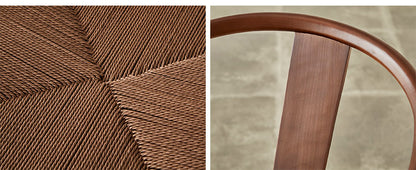 ダイニング チェア 木製 ウッド ダイニングチェア デスクチェア ペーパーコードチェア リプロダクト 北欧 おしゃれ オーク材 天然木 ペーパーコード ブラック ブラウン ナチュラル グレージュ ブラウン座面 チェアー ウッドチェア(代引不可)