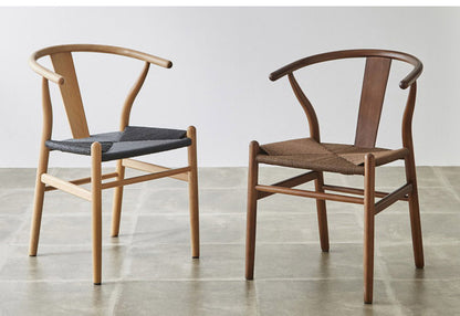 ダイニング チェア 木製 ウッド ダイニングチェア デスクチェア ペーパーコードチェア リプロダクト 北欧 おしゃれ オーク材 天然木 ペーパーコード ブラック ブラウン ナチュラル グレージュ ブラウン座面 チェアー ウッドチェア(代引不可)