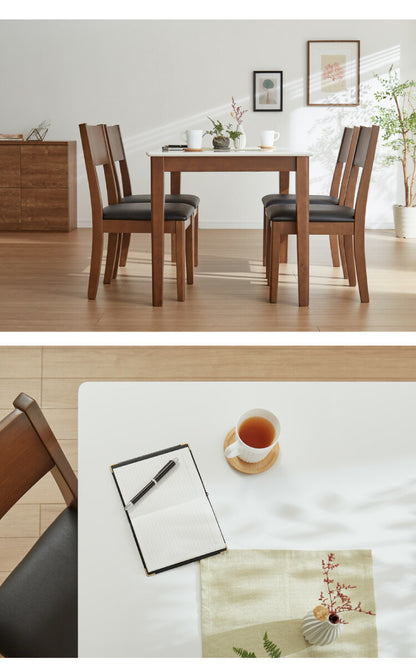 ダイニングセット 4人掛け ダイニング5点セット 幅120 ダイニングテーブル 傷や汚れに強いハイグロスシート ダイニングチェア 座面PVC 鏡面 食卓テーブル 木製(代引不可)