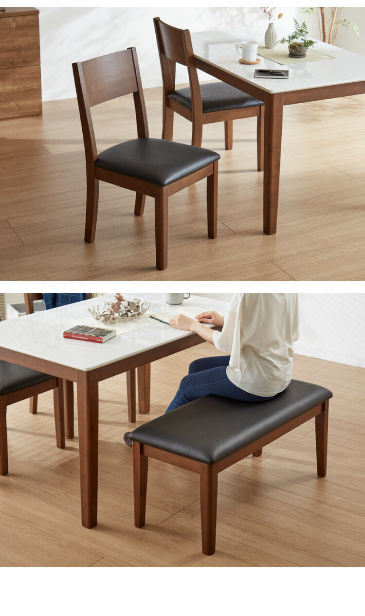 ダイニングセット 4人掛け ダイニング5点セット 幅120 ダイニングテーブル 傷や汚れに強いハイグロスシート ダイニングチェア 座面PVC 鏡面 食卓テーブル 木製(代引不可)