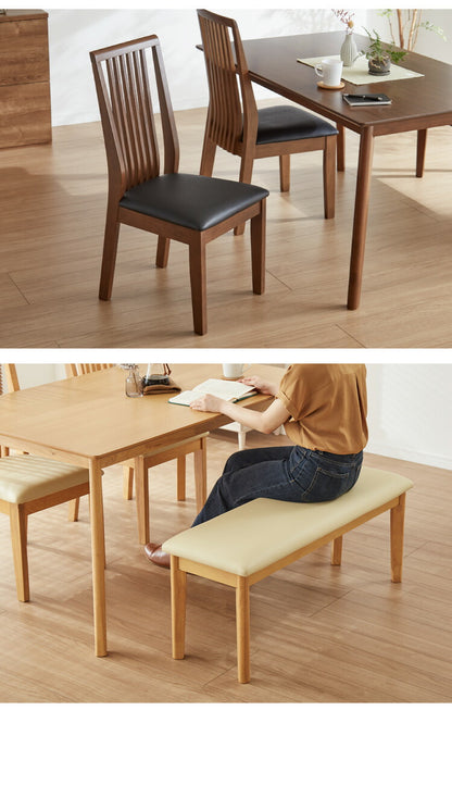 ベンチ ダイニングベンチ 幅105 単品 合皮 レザー 天然木 座面PVC おしゃれ 北欧 チェア チェアー 食卓イス 食卓椅子 格子 食卓用 リビング ナチュラル ブラウン(代引不可)