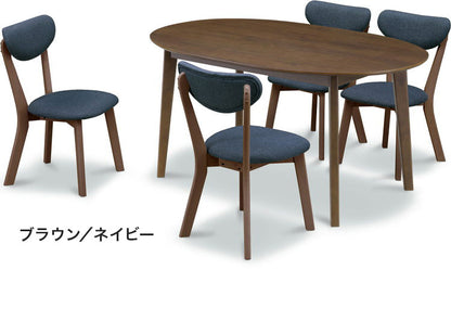 ダイニング5点セット ダイニングテーブル ダイニングチェア4脚セット 幅150cm 丸型 楕円形 サークル おしゃれ 北欧 シンプル 食卓 一人暮らし 新生活 省スペース(代引不可)