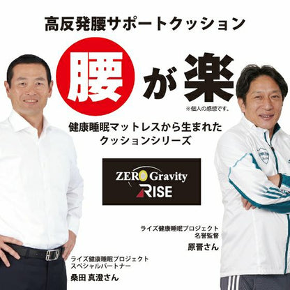 ファイバー 腰サポートクッション 腰が楽 ライズ RISE 健康睡眠 高反発ファイバー構造 デスクワーク チェア クッション イス いす 腰 デスクワーク 車 試合観戦 洗える