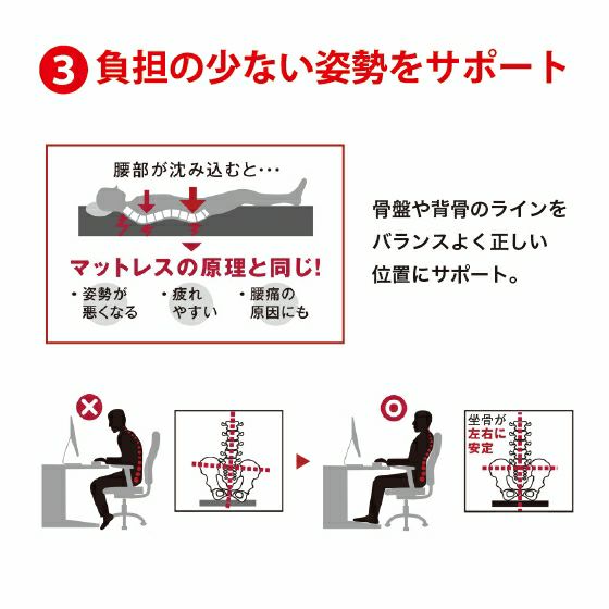 ファイバー 腰サポートクッション 腰が楽 ライズ RISE 健康睡眠 高反発ファイバー構造 デスクワーク チェア クッション イス いす 腰 デスクワーク 車 試合観戦 洗える