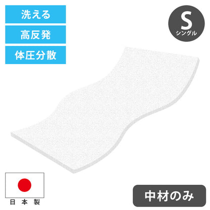 カバー無し中材のみ! 三次元網状繊維構造体 エアパワー 体圧分散 高反発 マットレス シングル 95×200×4cm 中材 日本製 寝返り 仰向け 横向き 腰痛 トッパー 材料?