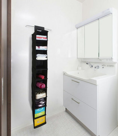 シューズ収納ホルダー10足 ブラック VS-SP003 薄型 スリム 収納 不織布 シンプル ラック【4個セット】