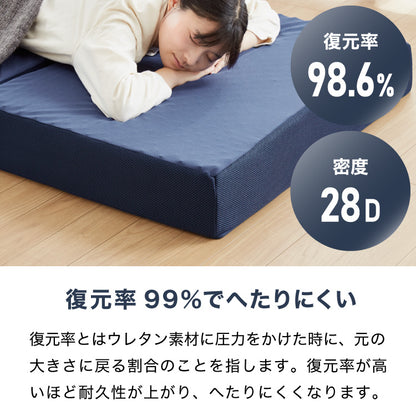 RISE 極厚高反発マットレス 350N 厚さ12.5cm ダブル ライズ東京 ゼログラビティ 硬質ウレタン 3つ折り ベッドマットレス トッパー 体圧分散 寝返り ヘたりにくい 高反発