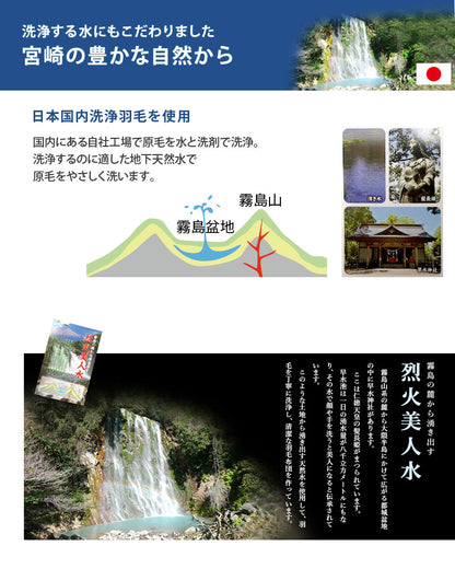 日本製 増量1.3kg ダウン93% 羽毛布団 セミダブル オゾン加工 殺菌 防カビ 消臭 【生地おまかせ】 (ロイヤル ゴールドラベル)