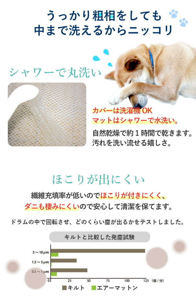 ペットケア マット Mサイズ 50×70×4cm オーシン 犬用 猫用 床ずれ 体圧分散 犬 介護 ベッド ペットマット 床ずれ 日本製 洗える ペット用 ファインエアー 起き上がり マットレス 敷布団 洗える 防水