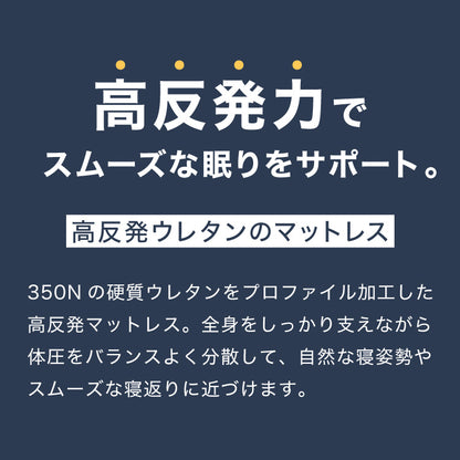 RISE 極厚高反発マットレス 350N 厚さ12.5cm シングル セミダブル ダブル ライズ東京 ゼログラビティ 硬質ウレタン 3つ折り ベッドマットレス トッパー 体圧分散 寝返り