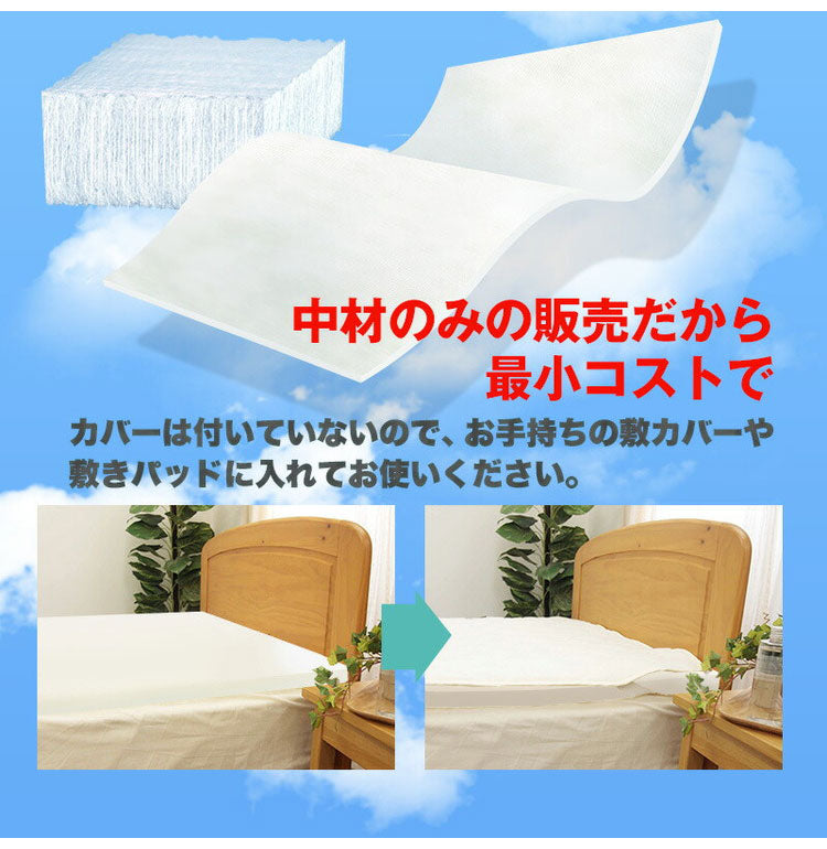 カバー無し中材のみ 体圧分散 シングル 95×205×3cm テイジン V-Lap マットレス テイジン 敷布団 日本製 敷布団 高反発マットレス マットレストッパー 資材 固わた マットレス トッパー 帝人 TEIJIN