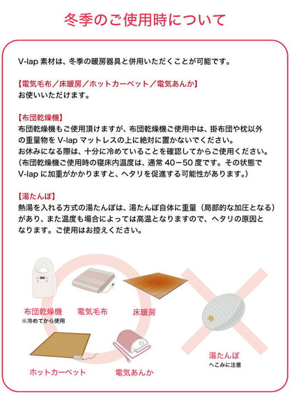 カバー無し中材のみ 体圧分散 シングル 95×205×3cm テイジン V-Lap マットレス テイジン 敷布団 日本製 敷布団 高反発マットレス マットレストッパー 資材 固わた マットレス トッパー 帝人 TEIJIN