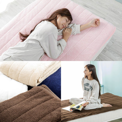 もこもこシープボア敷パッド シングル 100×205cm マイクロファイバー あったか長毛 洗濯機OK 洗える 洗濯 敷パッド ふんわり もこもこ 保温力 敷布団 おしゃれ かわいい 北欧