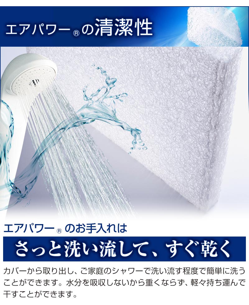 日本製 3次元スプリング構造体 高反発 クッション 座布団 エアパワー 洗える 抗菌防臭 車椅子 チェアー 高反発クッション(代引不可)