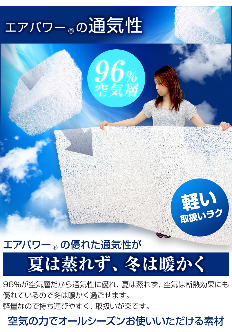 日本製 3次元スプリング構造体 高反発 クッション 座布団 エアパワー