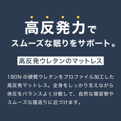 小さめ 高反発マットレス RISE 幅70 80 90 ライズ東京 厚さ6cm セミシングル SS 硬質ウレタン 3つ折り マットレス 高反発 硬め 硬い ベッドマットレス トッパー 体圧分散 寝返り ヘたりにくい 敷布団