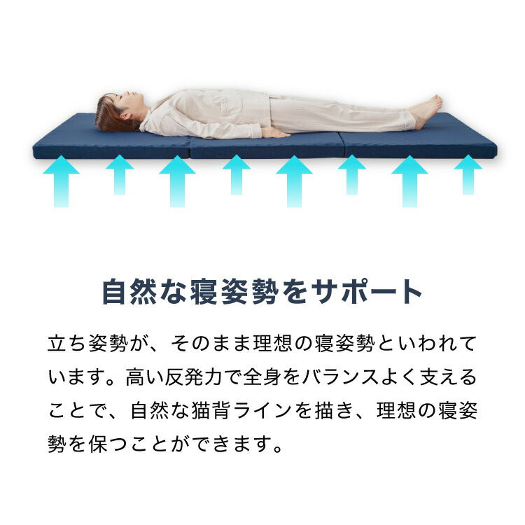 小さめ 高反発マットレス RISE 幅70 80 90 ライズ東京 厚さ6cm セミシングル SS 硬質ウレタン 3つ折り マットレス 高反発 硬め 硬い ベッドマットレス トッパー 体圧分散 寝返り ヘたりにくい 敷布団