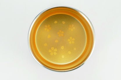 18-8ステンレス二重構造ファッションタンブラーさくら(内面24金メッキ)(代引不可)