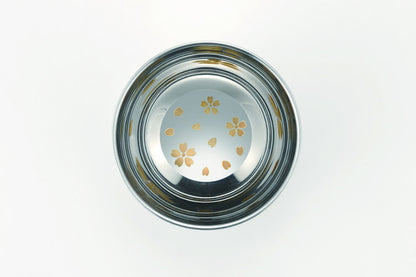 18-8ステンレス二重構造ヘアライン仕上 さくらぐい呑み(代引不可)