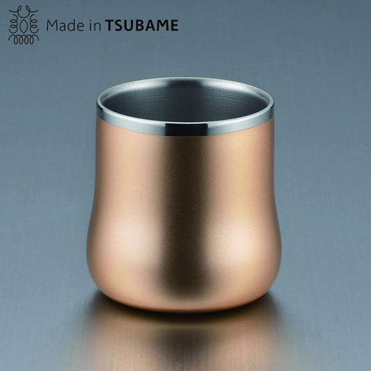 18-8ステンレス二重構造 エレガンス DXフリーカップ230ml シャンパンゴールド(代引不可)