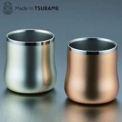 18-8ステンレス二重構造 エレガンス DXフリーカップペア(SS/SG)(代引不可)