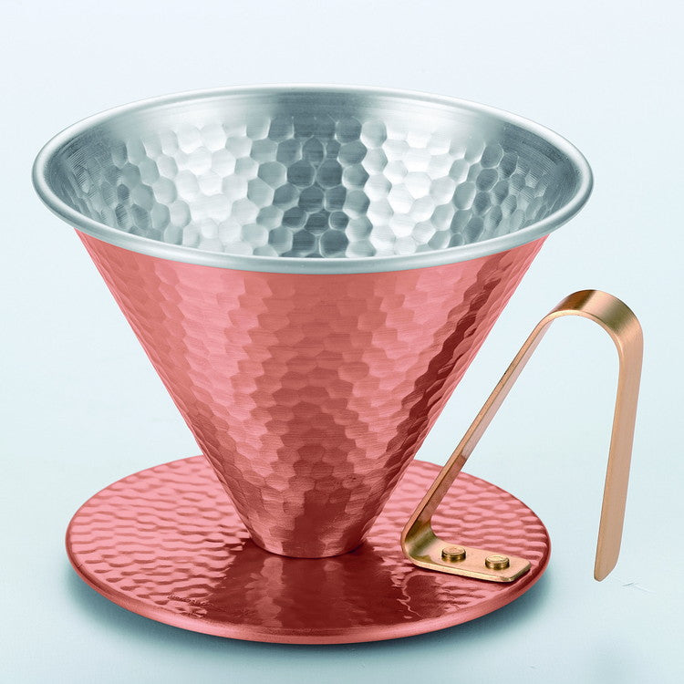 銅のコーヒードリッパー(大)槌目(代引不可)