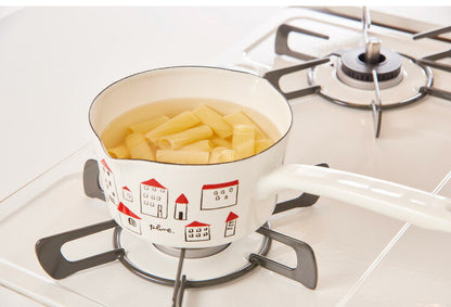 プルーン ホーローミルクパン 15cm RD カラフルキャット 猫 キュート プチホーロー食器 ミミ ココ 日本製(代引不可)