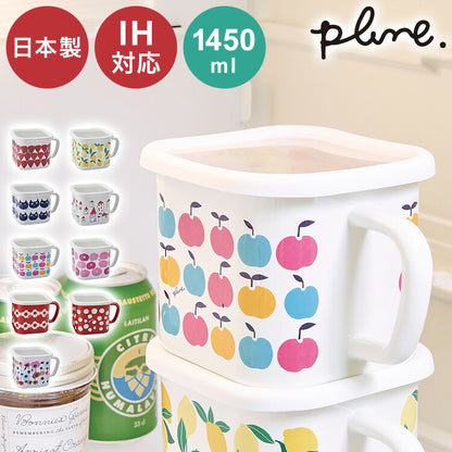 Plune. ホーローマルチスクエアポット RD ドット 猫 キュート プチホーロー食器 ミミ ココ モモ 丸い 日本製(代引不可)