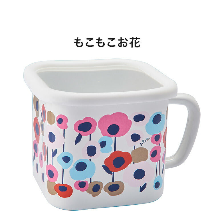 Plune. ホーローマルチスクエアポット RD ドット 猫 キュート プチホーロー食器 ミミ ココ モモ 丸い 日本製(代引不可)