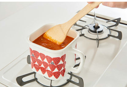 Plune. ホーローマルチスクエアポット RD ドット 猫 キュート プチホーロー食器 ミミ ココ モモ 丸い 日本製(代引不可)