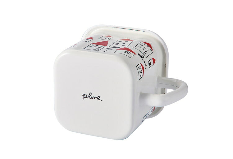 Plune. ホーローマルチスクエアポット RD ドット 猫 キュート プチホーロー食器 ミミ ココ モモ 丸い 日本製(代引不可)