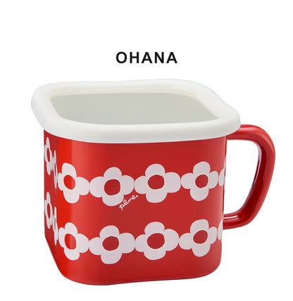 Plune. ホーローマルチスクエアポット RD ドット 猫 キュート プチホーロー食器 ミミ ココ モモ 丸い 日本製(代引不可)