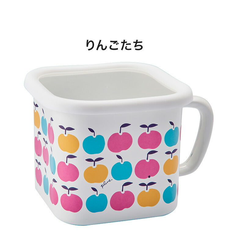 Plune. ホーローマルチスクエアポット RD ドット 猫 キュート プチホーロー食器 ミミ ココ モモ 丸い 日本製(代引不可)