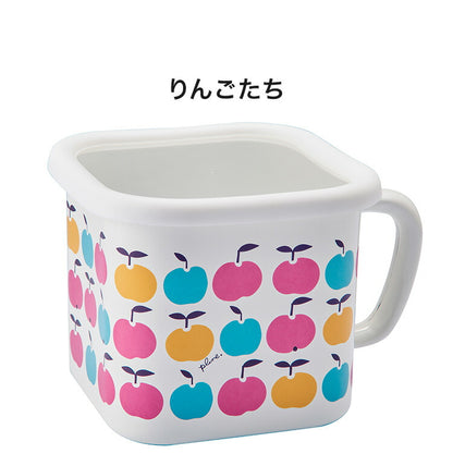 Plune. ホーローマルチスクエアポット RD ドット 猫 キュート プチホーロー食器 ミミ ココ モモ 丸い 日本製(代引不可)