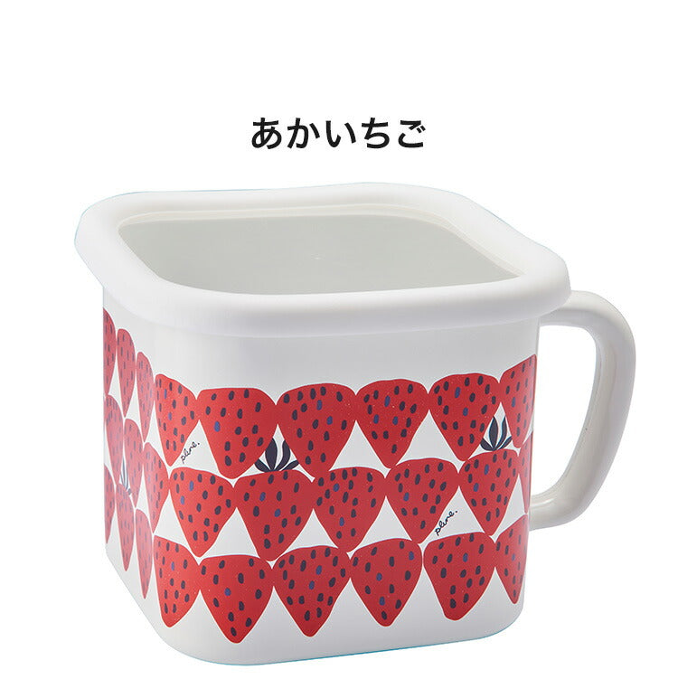 Plune. ホーローマルチスクエアポット RD ドット 猫 キュート プチホーロー食器 ミミ ココ モモ 丸い 日本製(代引不可)